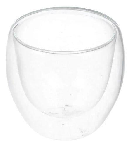 Pack 4 Tazas De Vidrio Doble Pared 250 Ml Transparente