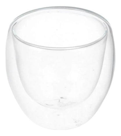 Pack 4 Tazas De Vidrio Doble Pared 250 Ml Transparente