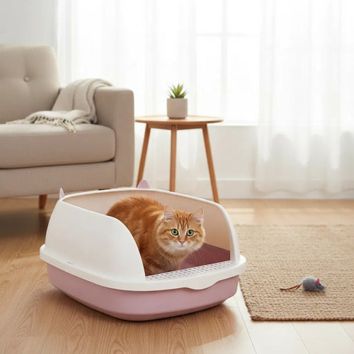 Arenero Para Gato Bandeja Sanitaria 40x33 Con Borde Antiderr
