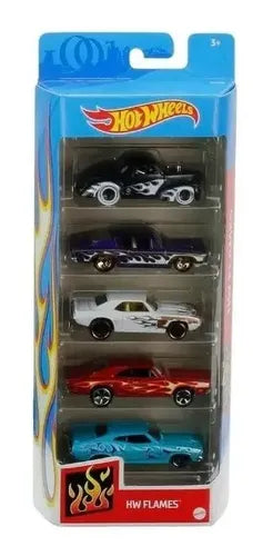 Pack De 5 Cochecitos Hw Flames Mattel De Hot Wheels Colorido