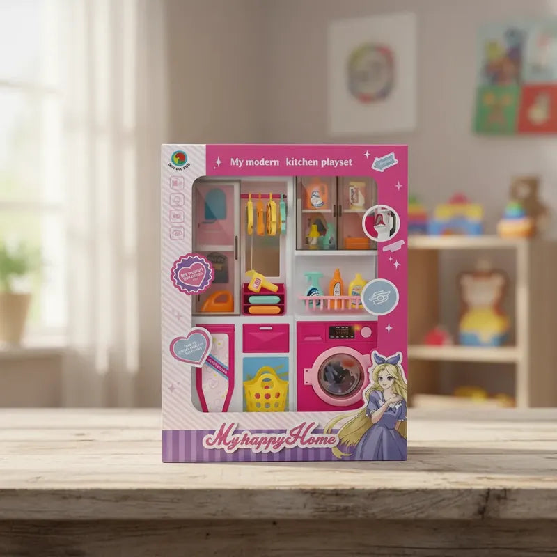 Juego De Mini Lavanderia Para Niña