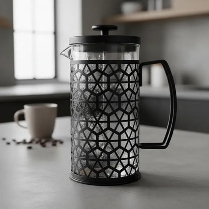 Cafetera Prensa Francesa 800ml Vidrio Acero Filtro Café Negro