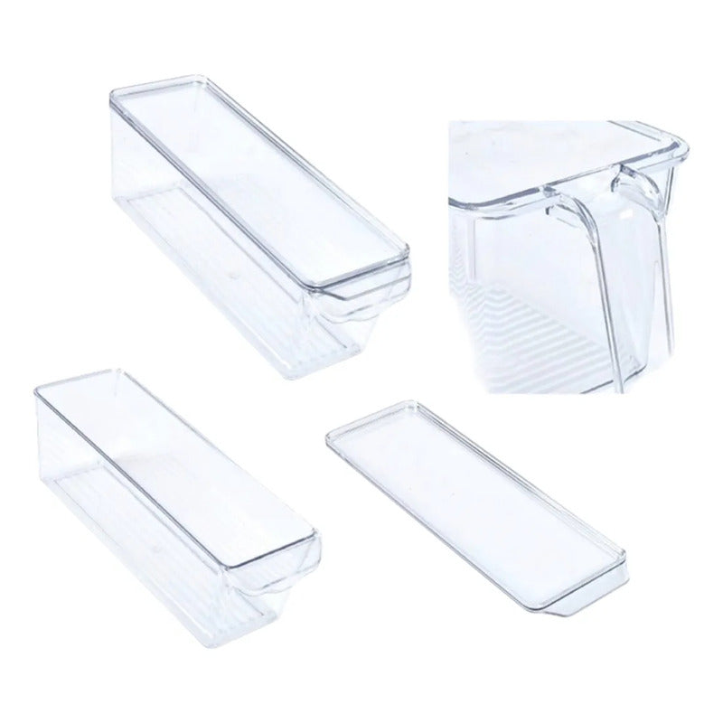 Caja Organizadora Para Refrigerador 9.5cmx28cmx10cm Transparente