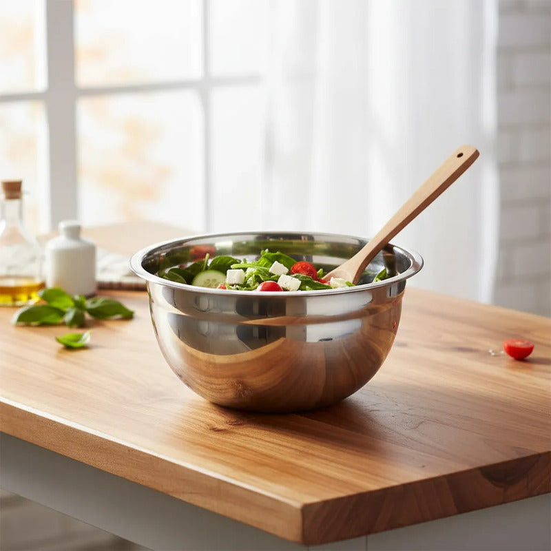 Bowl Profundo 24 Cm Acero Inoxidable Plateado
