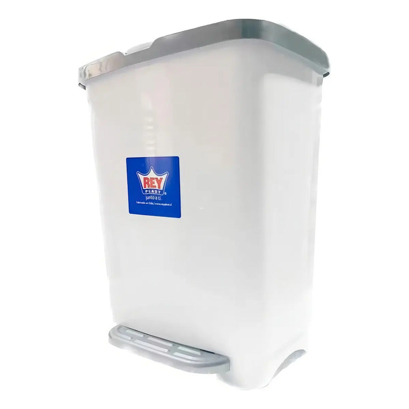Basurero De Pedal Modelo Kleine - Reyplast 25 Litros Blanco