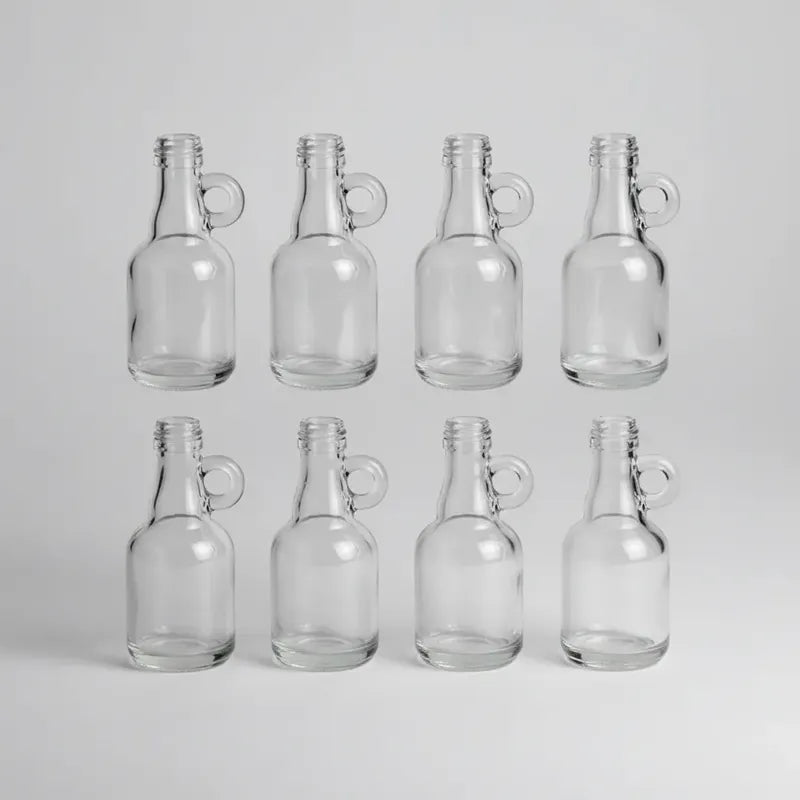 Pack 12 Mini Botella De Vidrio 100ml Con Asa Vidrio