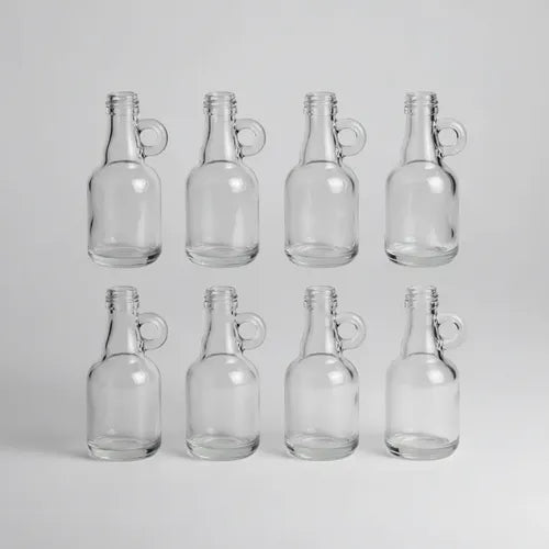 Pack 12 Mini Botella De Vidrio 100ml Con Asa Vidrio