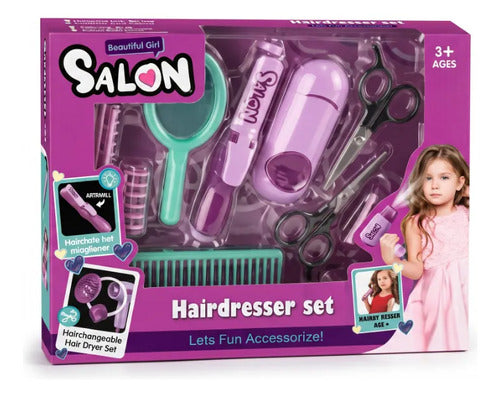 Set De Peluquería Infantil Con Accesorios Para Niñas