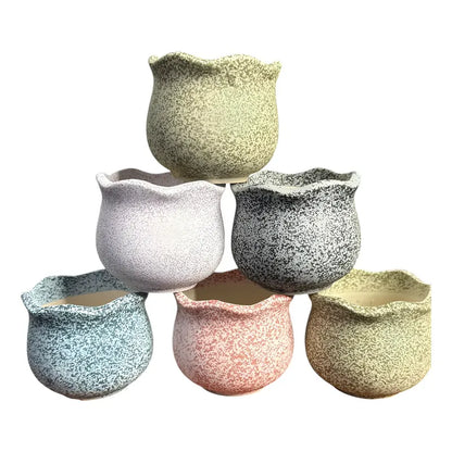 Pack 3 Maceteros Cerámica Para Suculentas 7cm Decorativos