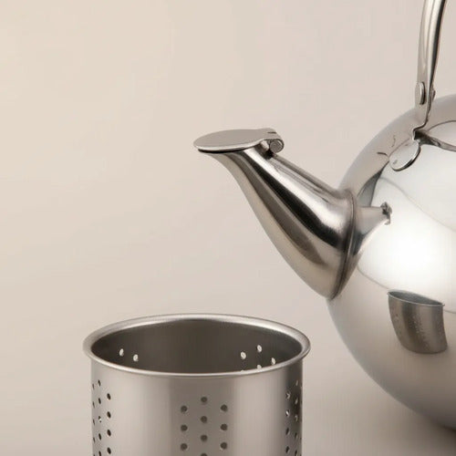 Tetera Infusora Acero Inoxidable 18cm Té Mate Cocina Acero Inoxidable