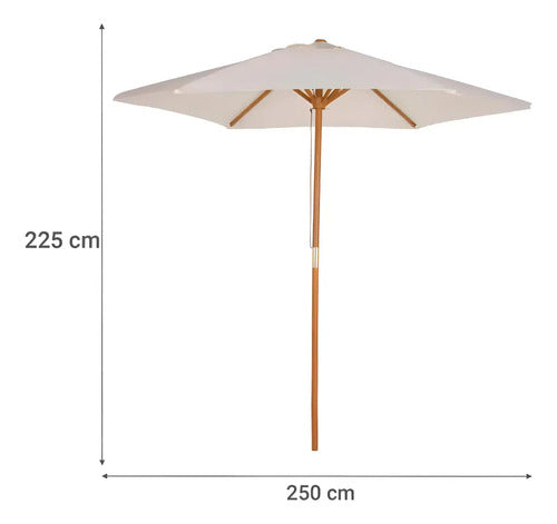 Quitasol Madera 2.5x2.25 Metros Blanco Marca Just Home Colle