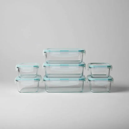 Set 2 Tupper Hermético Vidrio 1520ml Transparente