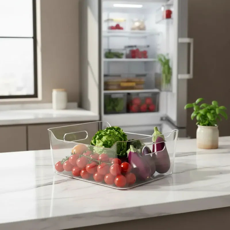 Caja Organizadora Refrigerador 30 Cm Transparente Contenedor Transparente