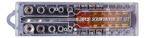 Set Destornillador Y Dados 28 Pcs En 1 Cq-220 E12138