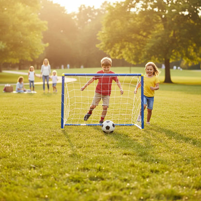 Arco De Fútbol Infantil Con Red Entrenamiento Para Niños Azul