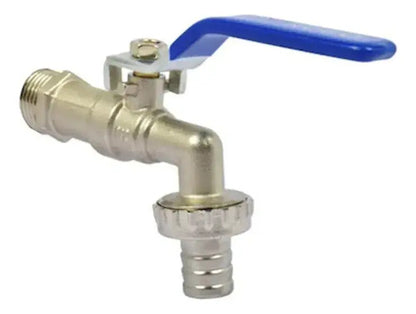 Llave Jardín Bola 1/2 Azul Con Unión Manguera