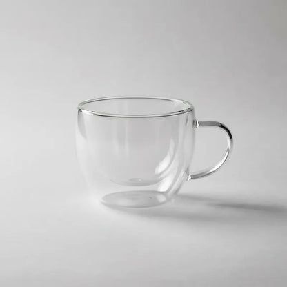 Pack 4 Tazas De Vidrio Doble Pared Redondeada 150 Ml Vidrio