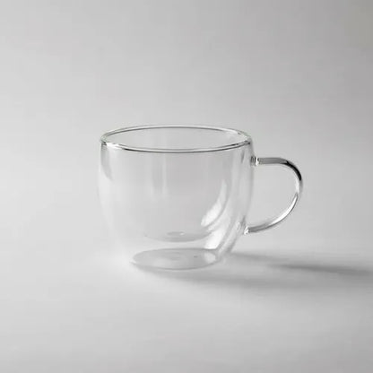 Pack 4 Tazas De Vidrio Doble Pared Redondeada 150 Ml Vidrio