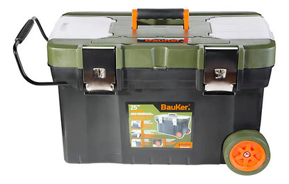 Caja De Herramientas Organizador 2ruedas 25pulgadas Bauker Verde