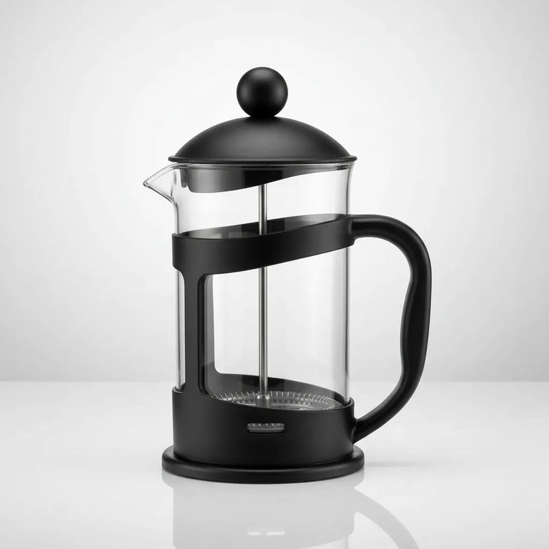 Prensa Francesa 600ml Vidrio Acero Cafetera Café Manual Té Negro