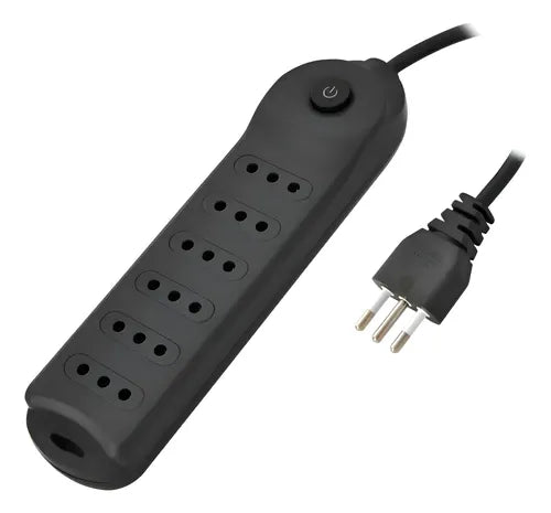 Alargador 6 Toma(s) 3 M Gris Negro