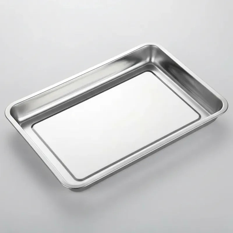 Plato De Acero Inoxidable 45 X 35 4.8cm Plateado