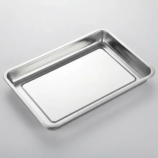 Plato De Acero Inoxidable 45 X 35 4.8cm Plateado