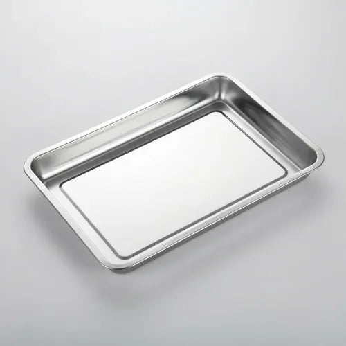 Plato De Acero Inoxidable 45 X 35 4.8cm Plateado