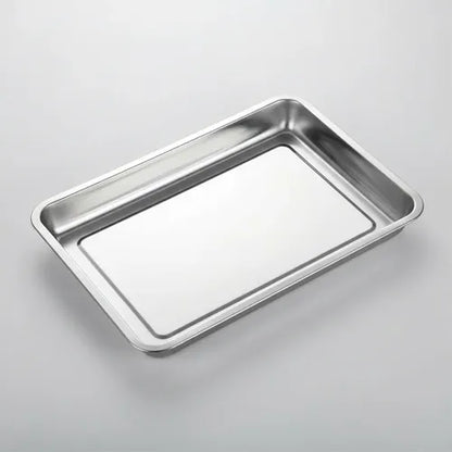 Plato De Acero Inoxidable 45 X 35 4.8cm Plateado