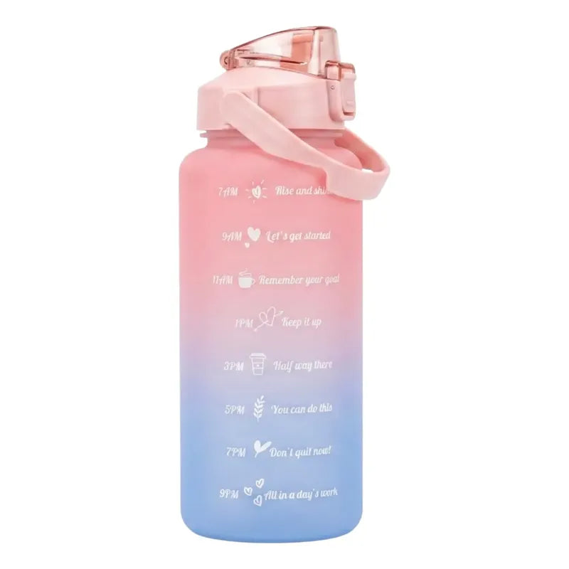 Botella Deportiva Motivacional 2l Para Hidratación Rosa