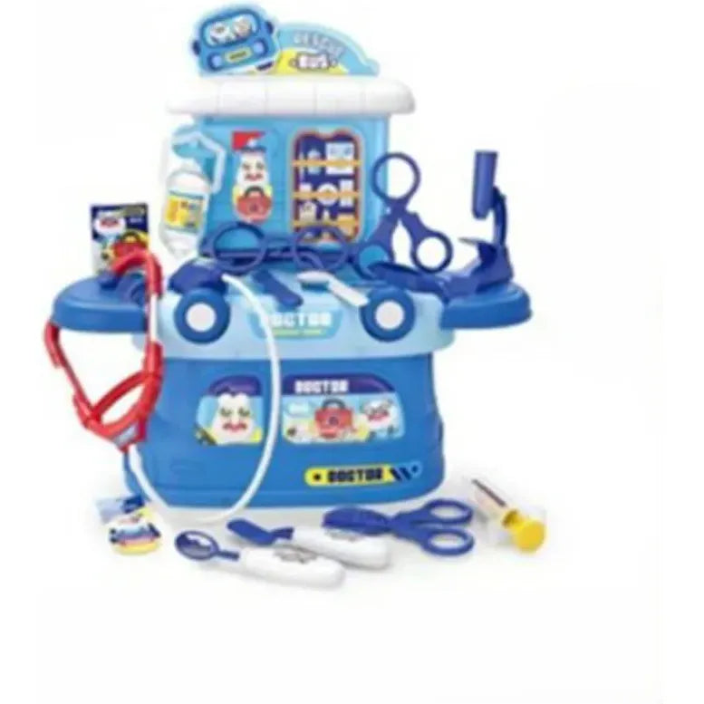 Juego De Doctor Para Niños En Maletin Forma De Auto Azul Acero