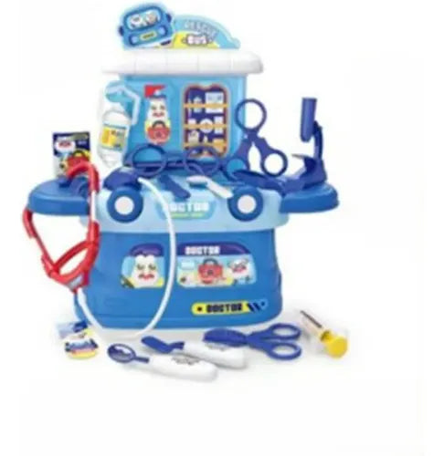 Juego De Doctor Para Niños En Maletin Forma De Auto Azul Acero