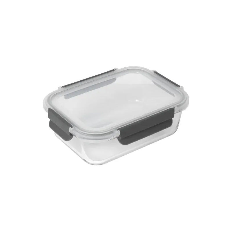 Set 2 Tupper Hermético Vidrio 1040ml Transparente