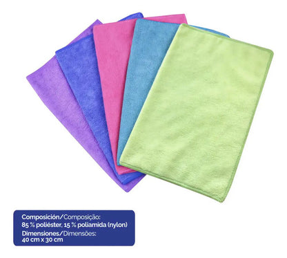 Set 5 Paños Microfibra Vario
