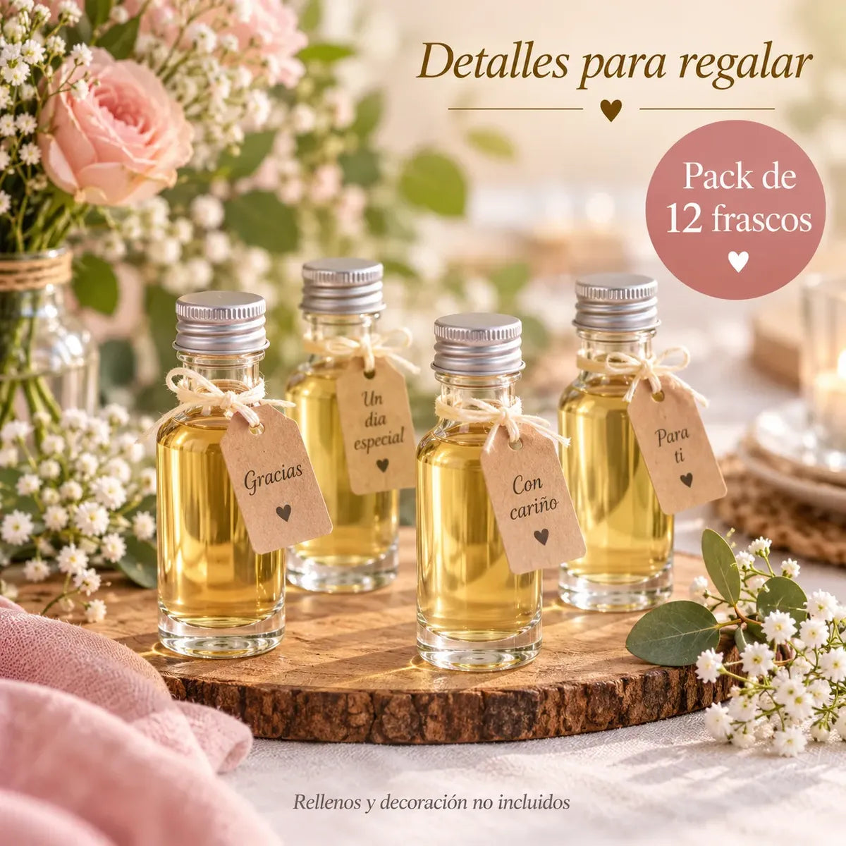 Pack 12 Frascos De Vidrio Ideal Para Aceite O Esencias