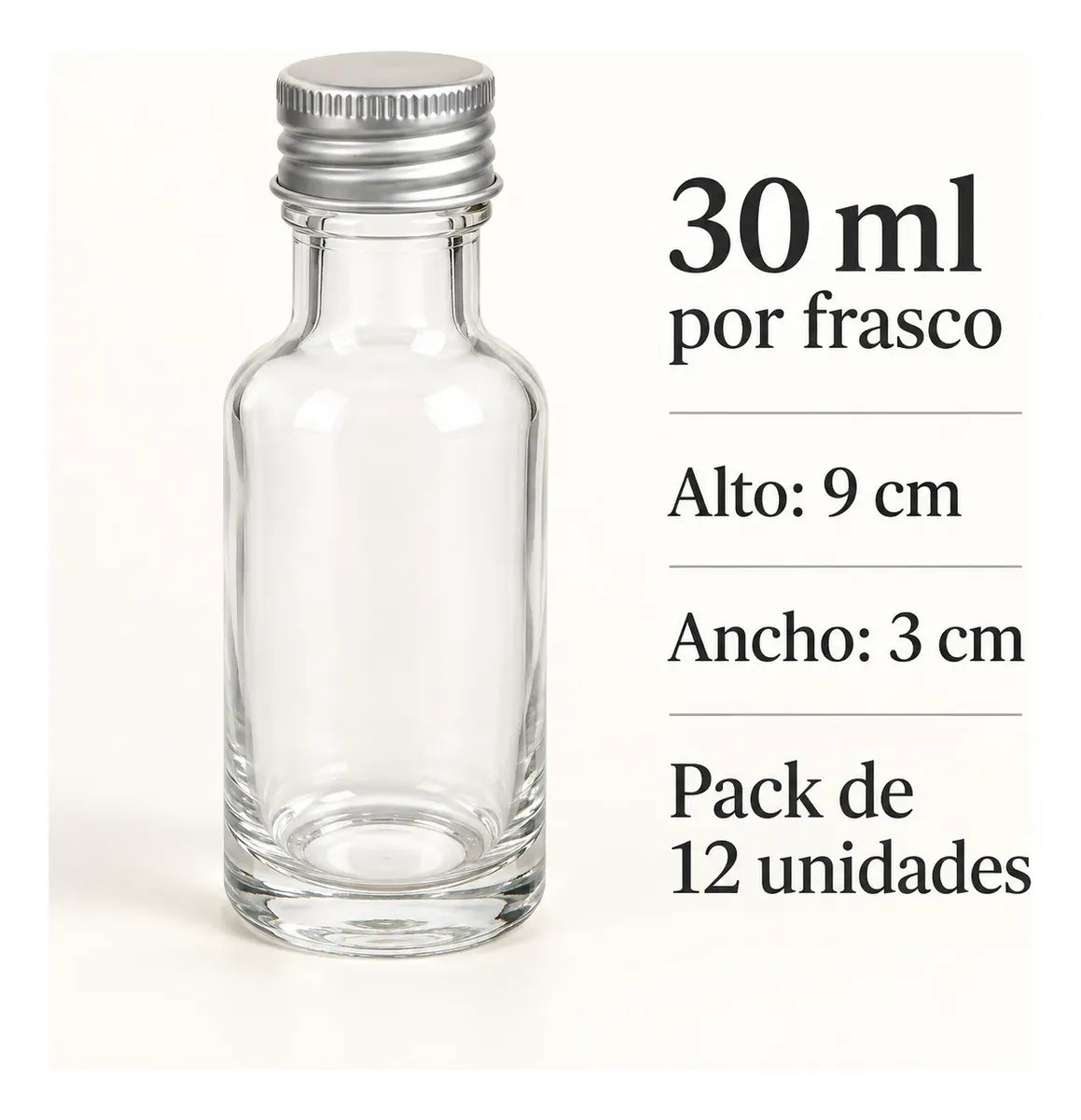 Pack 12 Frascos De Vidrio Ideal Para Aceite O Esencias