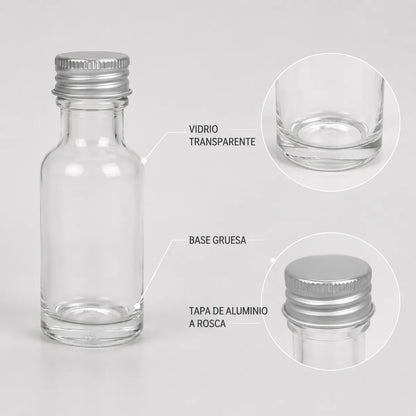 Pack 12 Frascos De Vidrio Ideal Para Aceite O Esencias