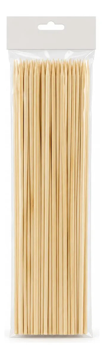 Palos para Anticuchos Brochetas Bambú 3mm X30 Cm 80 Piezas Beige