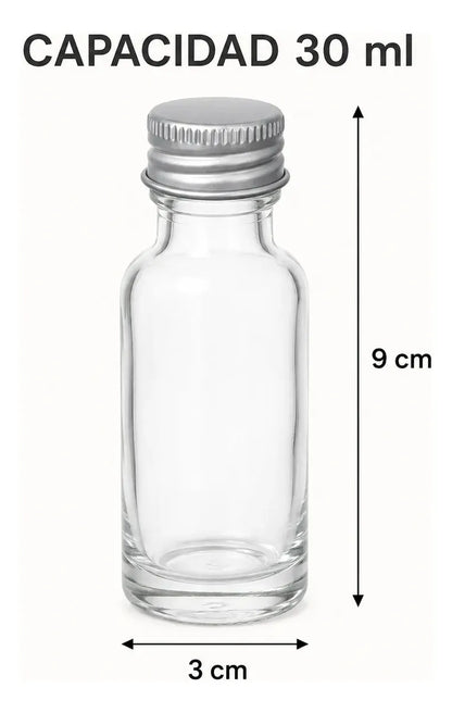 Pack 12 Frascos De Vidrio Ideal Para Aceite O Esencias