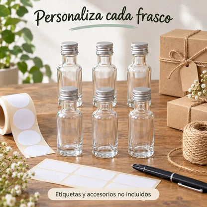 Pack 12 Frascos De Vidrio Ideal Para Aceite O Esencias