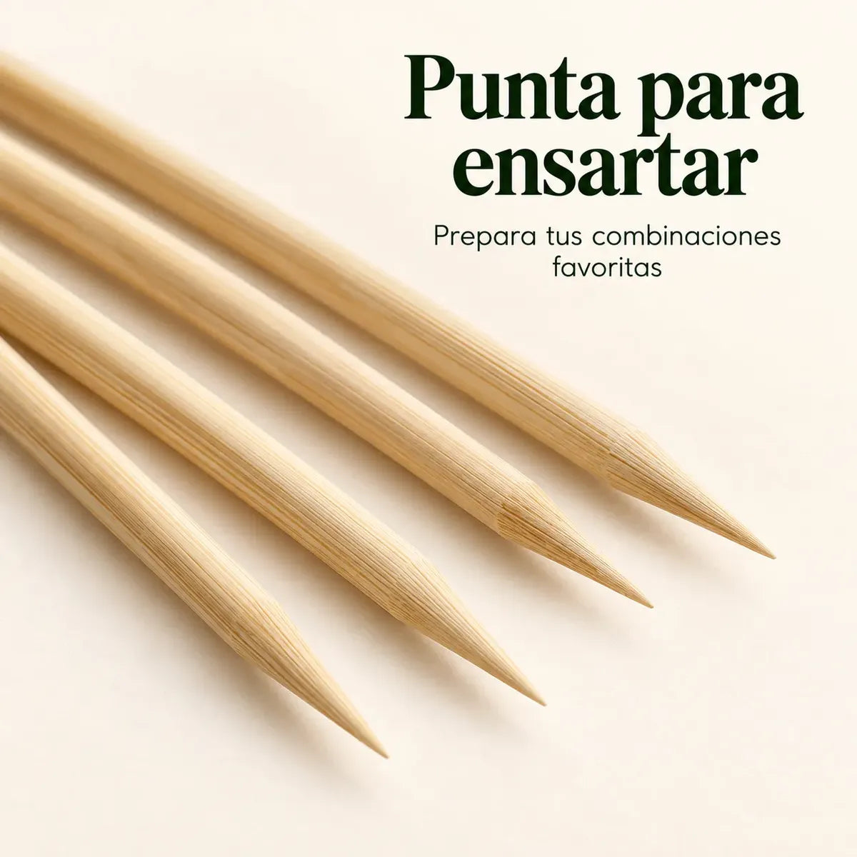 Palos para Anticuchos Brochetas Bambú 5 Mm X40 Cm 40 Piezas Beige