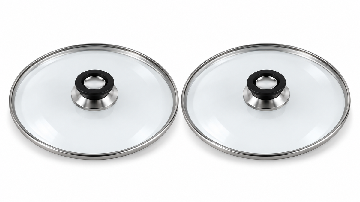 Pack 2 tapa de Cristal 26 Cm para Sartén, Ollas Vidrio