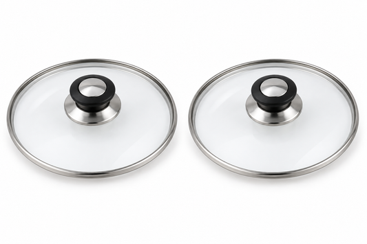 Pack 2 tapa de Cristal 18 Cm para Sartén, Ollas Vidrio