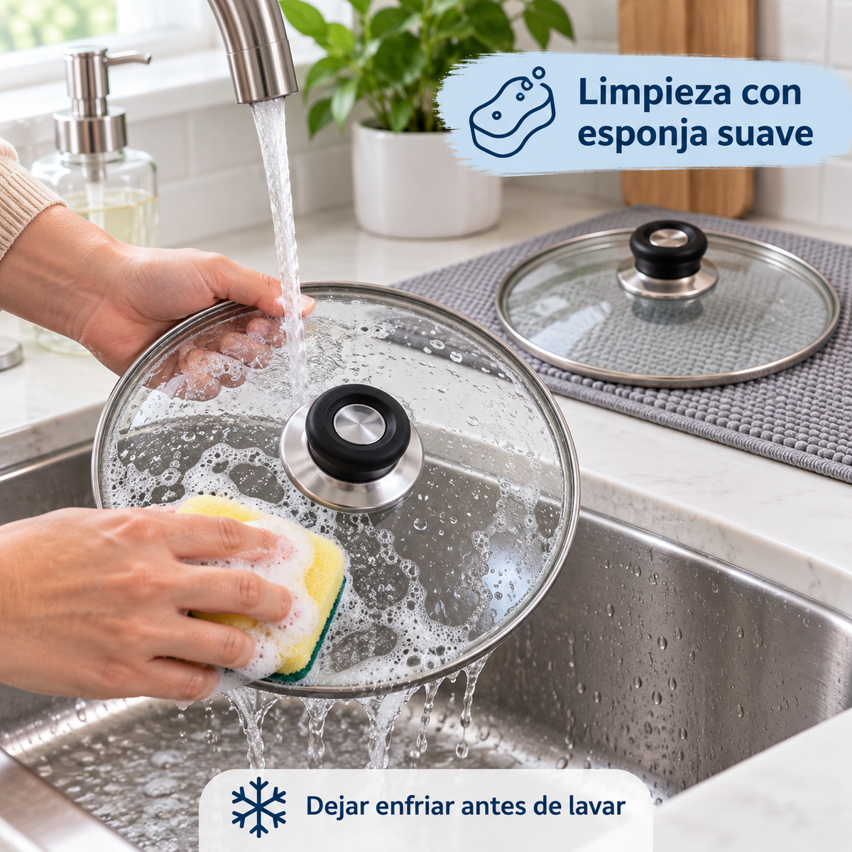 Pack 2 tapa de Cristal 22 Cm para Sartén, Ollas Vidrio