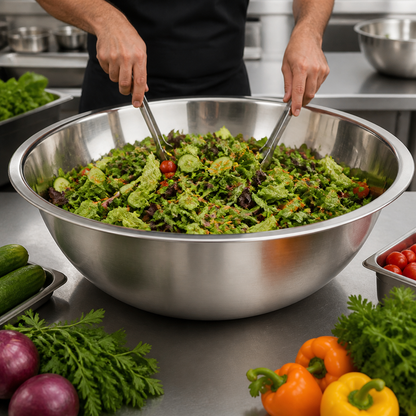 Bowl Acero Inoxidable Ensaladas Cocina Reposteria 60cm Plateado