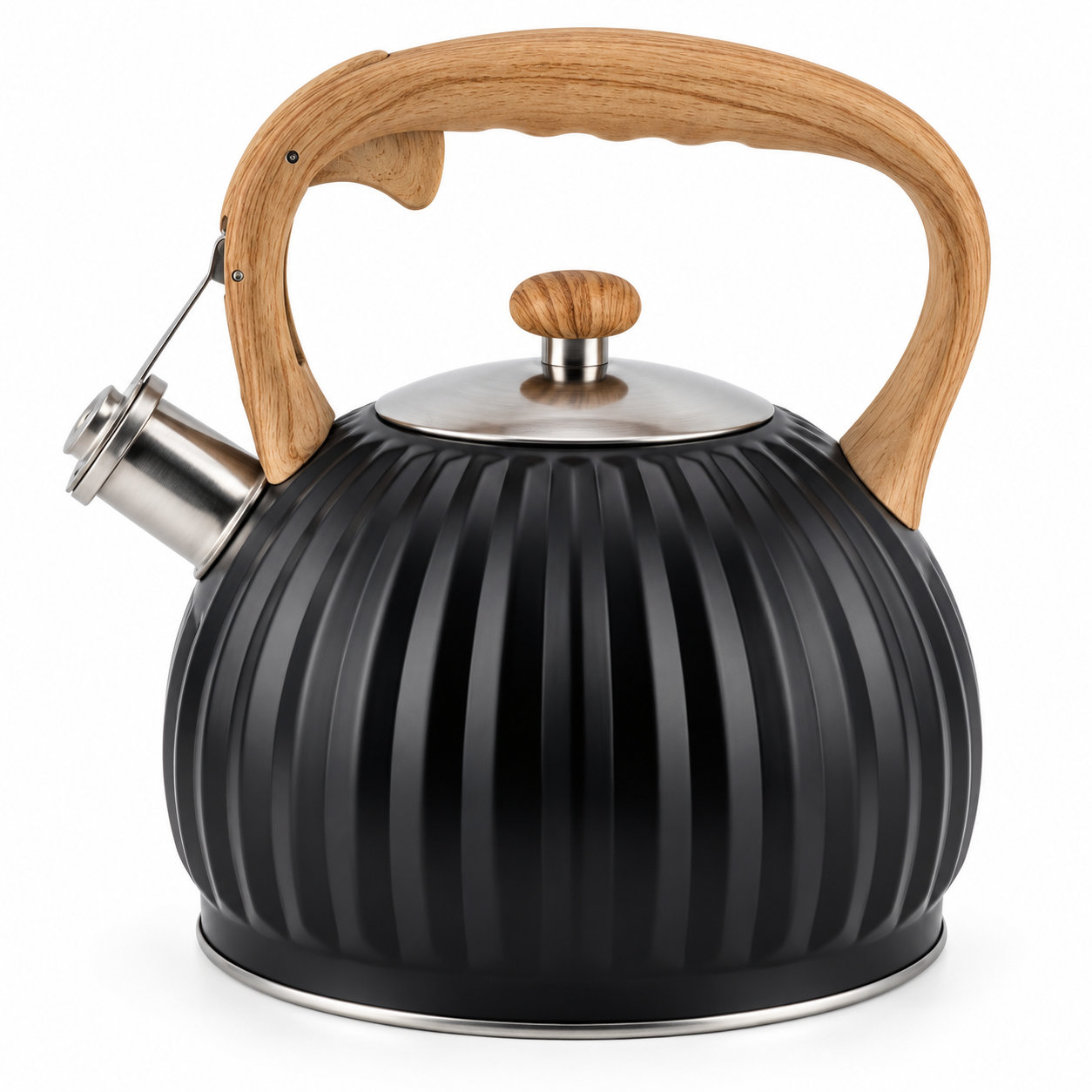 Tetera Acero Inoxidable Silbante 3 Litros Blanco Negro