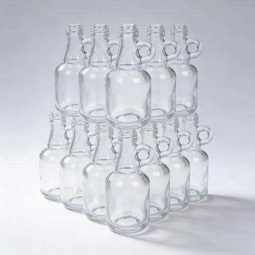 Pack 12 Mini Botella De Vidrio 50ml Con Asa