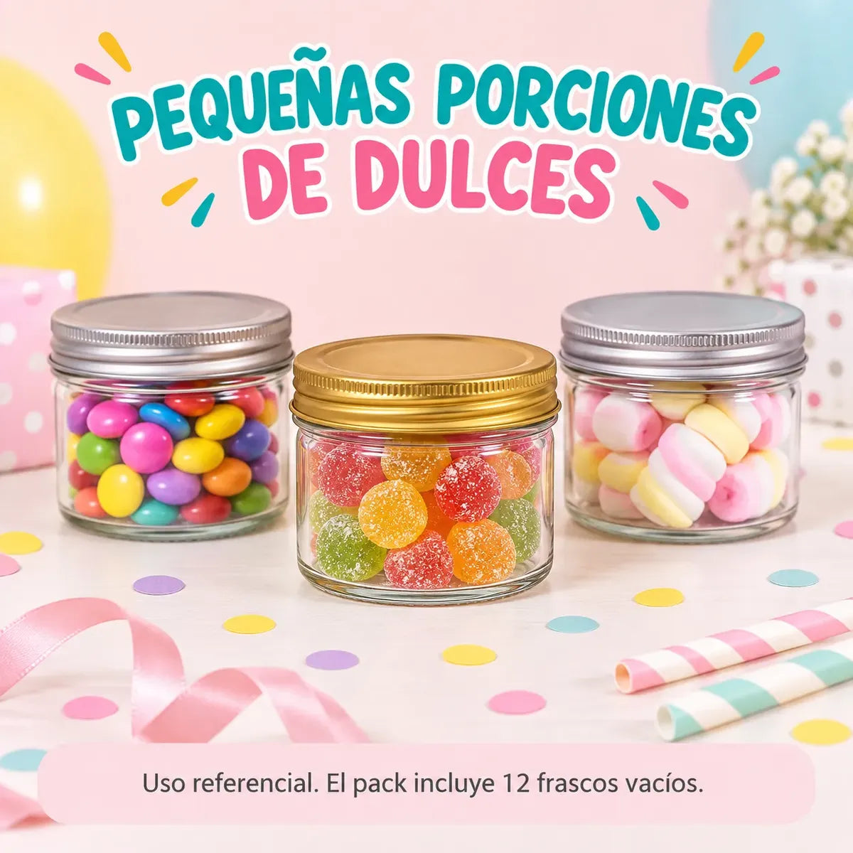Pack 12 Frascos De Vidrio 100ml Tapa Metalica