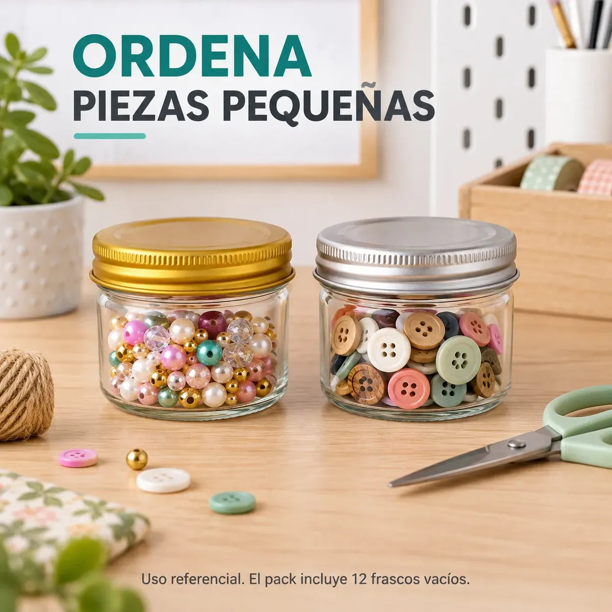 Pack 12 Frascos De Vidrio 100ml Tapa Metalica