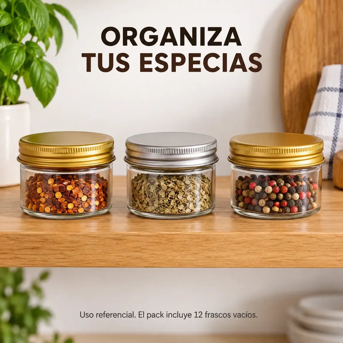 Pack 12 Frascos De Vidrio 100ml Tapa Metalica